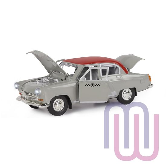 Модель машины  ТМ АВТОПАНОРАМА 1/22 ГАЗ 21 ТАКСИ (свет, звук)