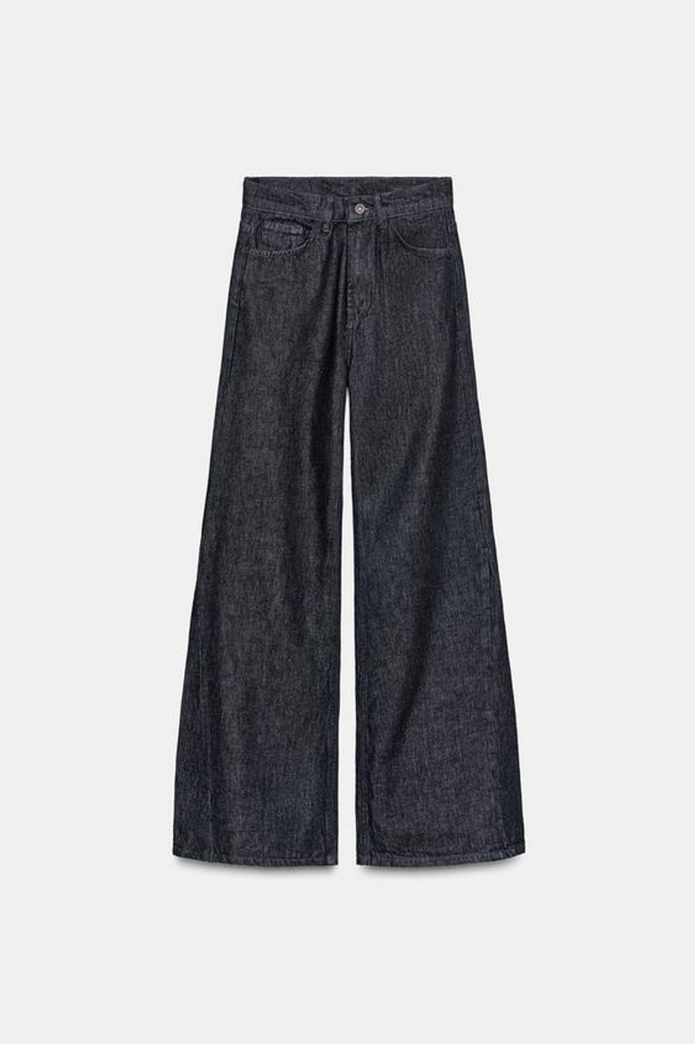 ZARA ДЖИНСЫ WIDE LEG С ВЫСОКОЙ ПОСАДКОЙ — ZW COLLECTION, СИНИЙ