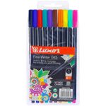 Набор капиллярных ручек 10цв. Luxor Fine Writer, шестигранные, 0.8мм, европодвес