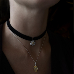 Серебряный кулон с желтой подвеской (Fancy Yellow)