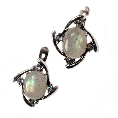 Серьги "Пиквик" лабрадор, циркон