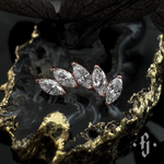 Кластер "Curv Marquise" - Розовое золото - White CZ