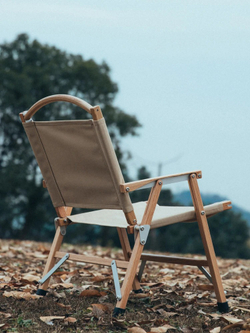 Складной стул для кемпинга из дерева с подлокотниками