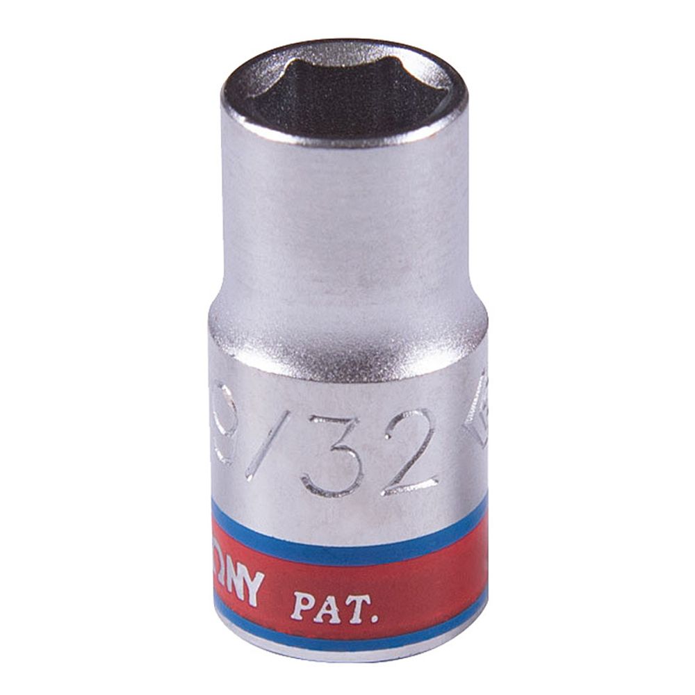 KING TONY (233509S) Головка торцевая стандартная шестигранная 1/4&quot;, дюймовая 9/32&quot;