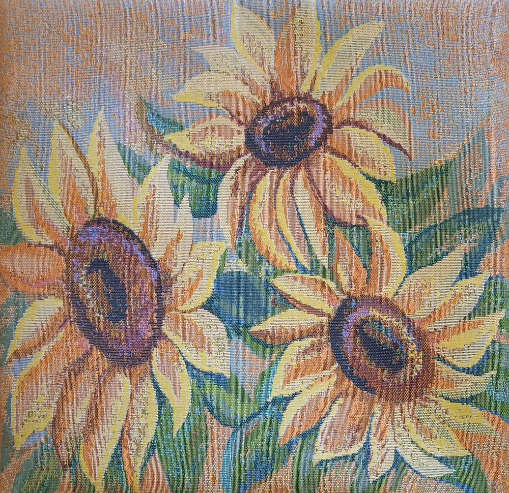 Декоративный гобеленовый чехол для интерьерной подушки Цвет солнца 38*38