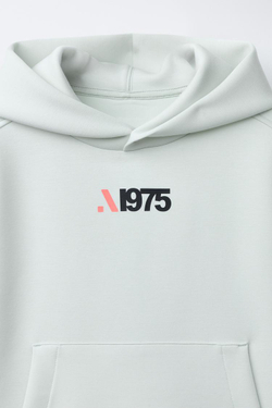 ZARA СПОРТИВНАЯ ТОЛСТОВКА С ПРИНТОМ, МЯТНЫЙ