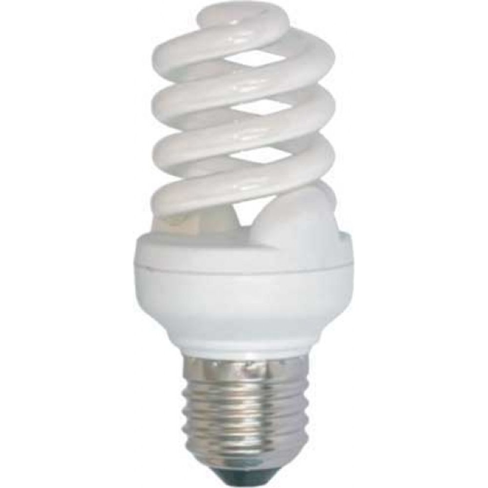 Лампа энергосберегающая желтый свет E-27 30W T3 спираль ПРОГРЕСС full