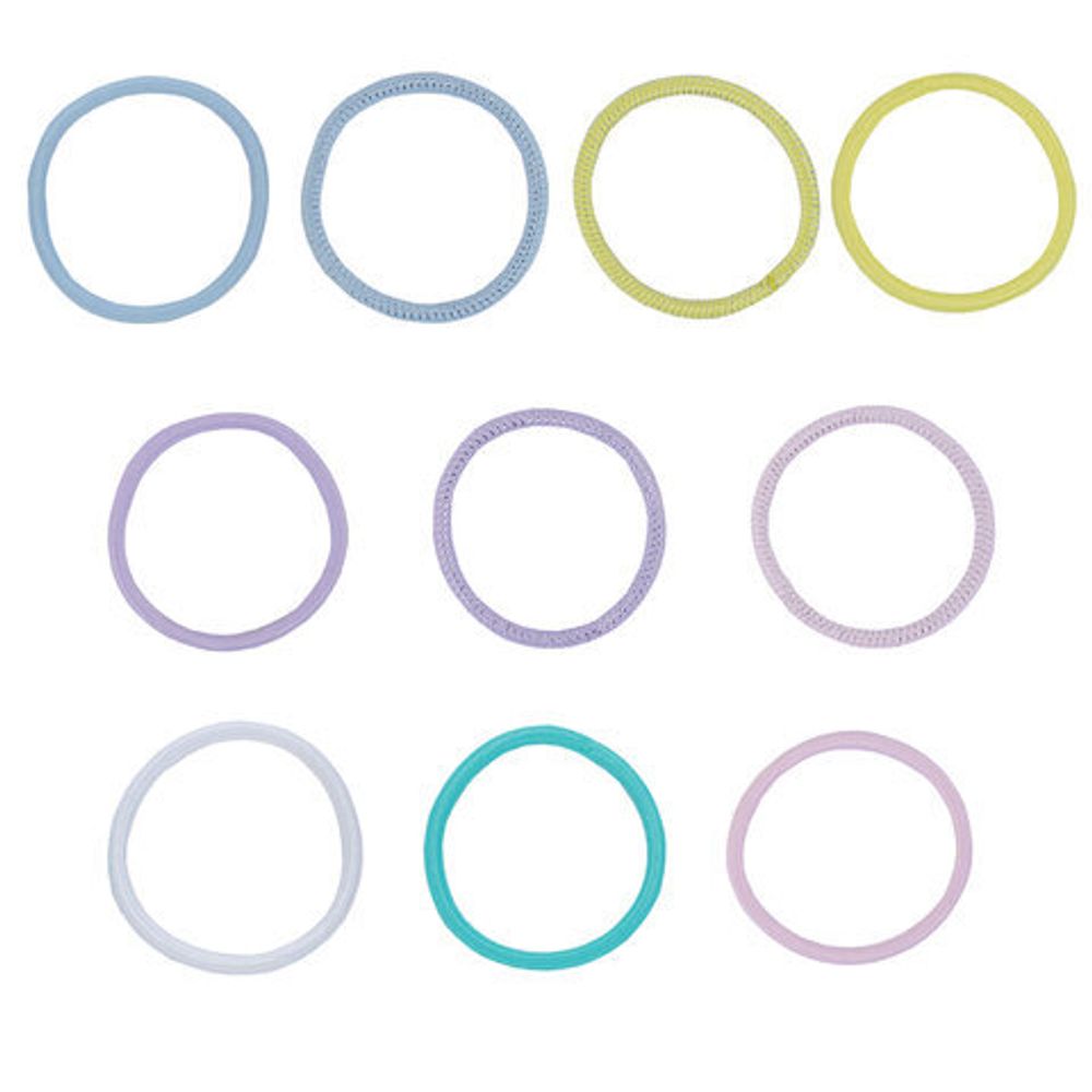 Резинки для волос НАБОР 10 шт., 0,4х14 см, разные цвета, с блестками АССОРТИ, MONTE VITA, 457040