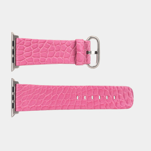 Ремешок для Apple Watch 42/44/45/49mm Classic из кожи аллигатора розового цвета