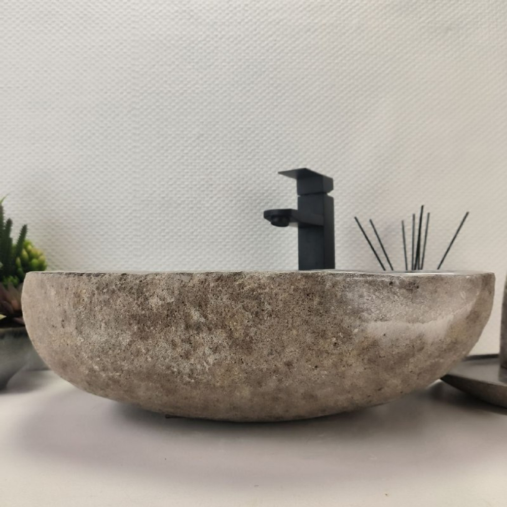 Каменная раковина из речного камня RS-63653 (49*38*15) 0122