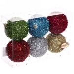 Новогодние шары 7 см (набор 6 шт) «Сияние цвета», микс