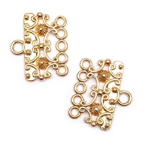 Коннектор - разделитель на пять нитей 19х16 мм, позолота