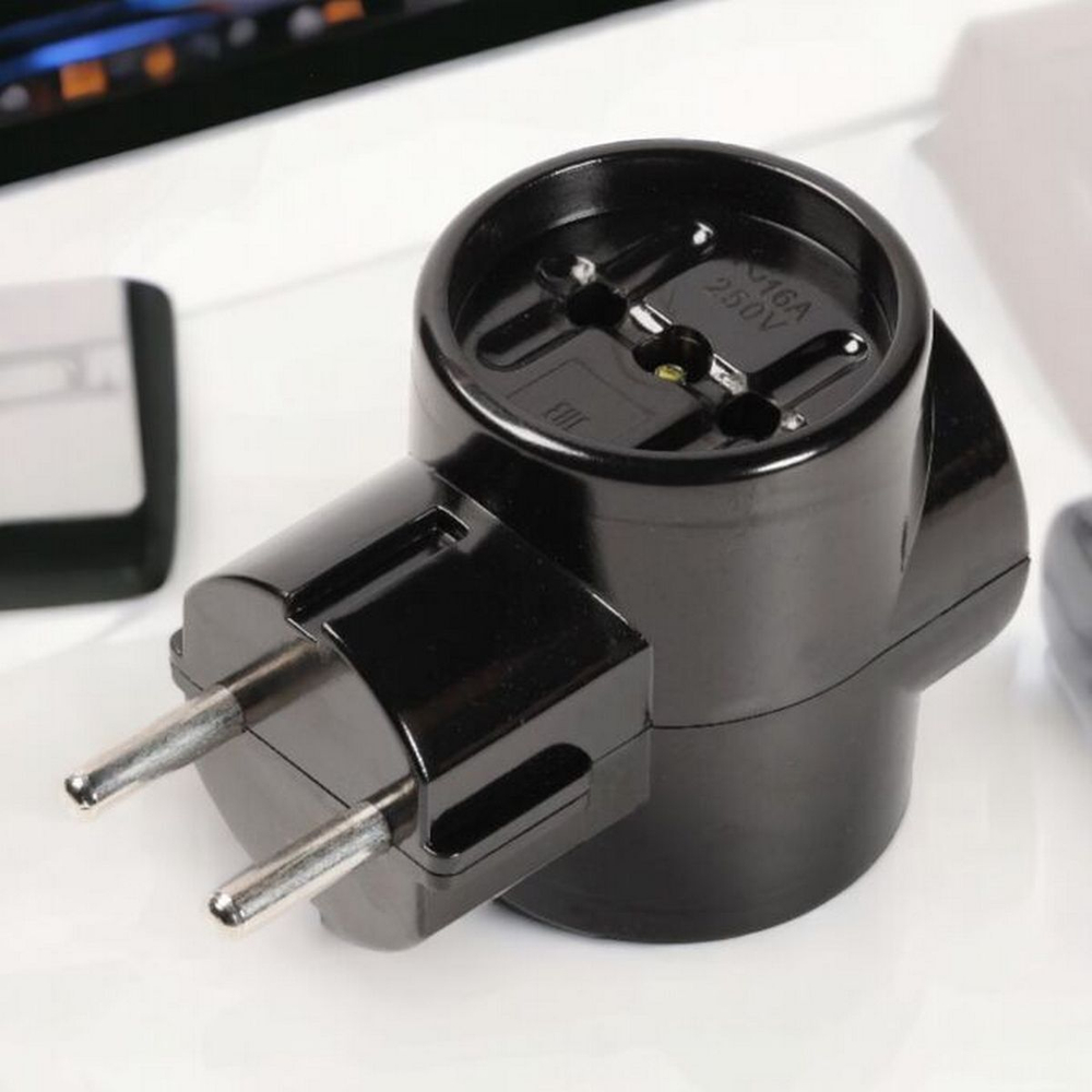 Тройник электрический на 3 гнезда без заземления Smartbuy SBE-16-A06-3z