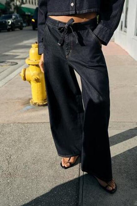 ZARA ДЖИНСЫ-ДЖОГГЕРЫ Z1975 WIDE-LEG С ВЫСОКОЙ ПОСАДКОЙ, СИНИЙ