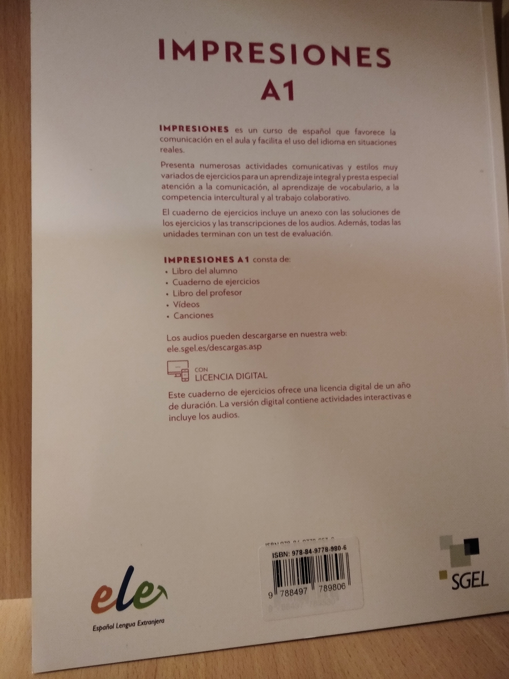 Impresiones 1 cuaderno de ejercicios + licencia digital