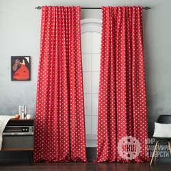Хлопковые шторы для спальни СИРИ (арт. BL01-258-06)  - (170х270)х2 см.  - красные