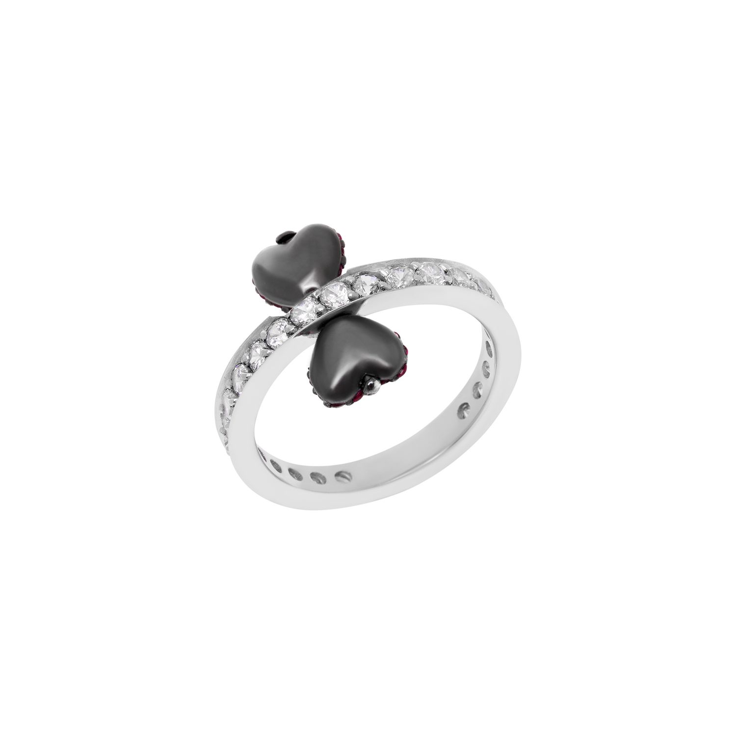 Кольцо Silver Stay With Me Ring - Black Fuchsia