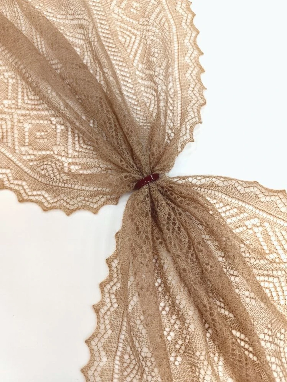 Оренбургский пуховый палантин А14060-08 темно-бежевый