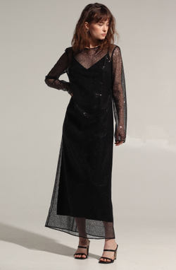 Платье макси пайетки