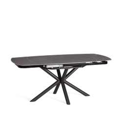 Стол обеденный Winston/Винстон столешница керамика (матовая) /опоры металл, темно-серый/черный, (120+30+30)x80x75(+1) см