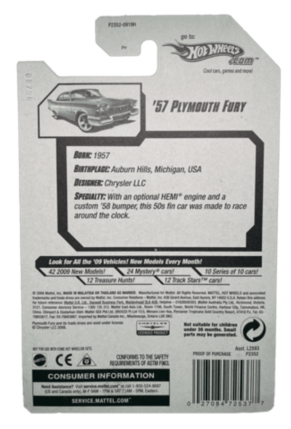 Hot Wheels Treasure Hunt '57 Plymouth Fury (2009)