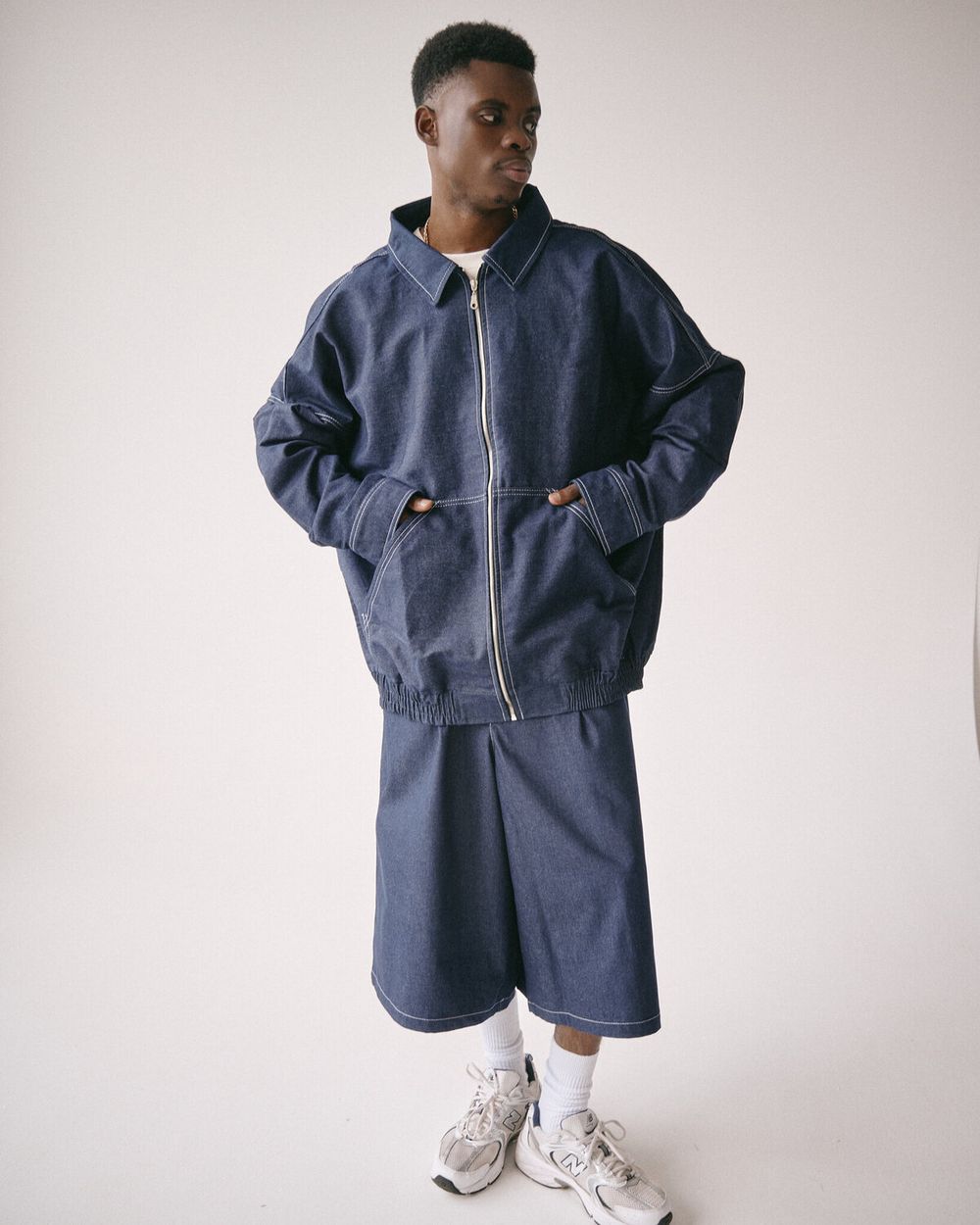 Шорты One Two Baggy Bermuda Denim темно-синие