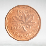 Canada, 1 Cent, 1989 – Elizabeth II (Second Portrait, 12-Sided Design), XF