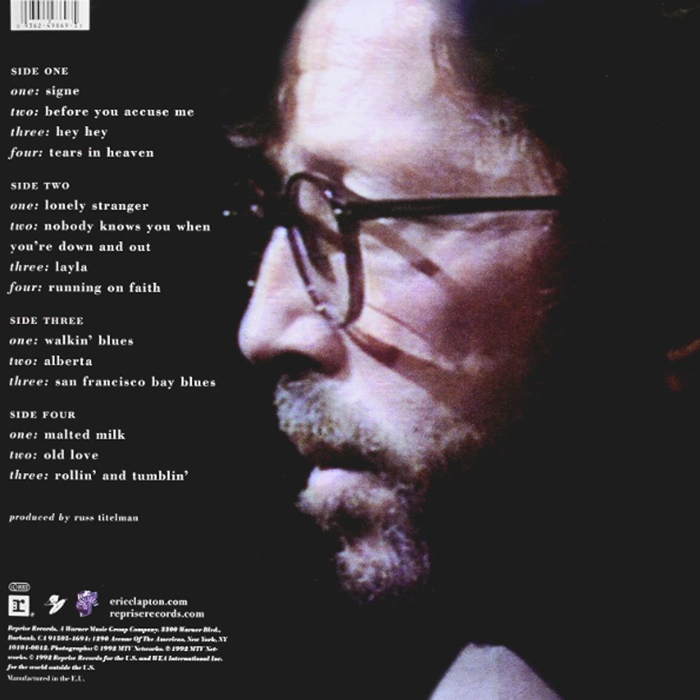 ERIC CLAPTON. UNPLUGGED (2 LP, 180 Gram Black Vinyl/Gatefold/14 Tracks). Эрик Клэптон