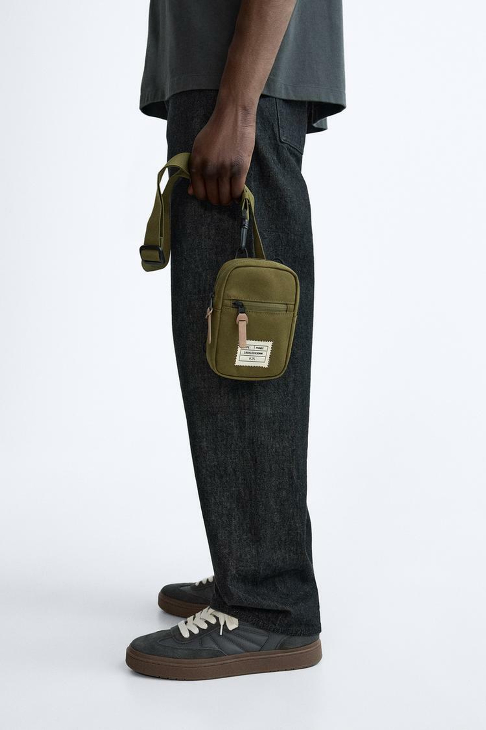 ZARA НЕБОЛЬШАЯ СУМКА В ГОРОДСКОМ СТИЛЕ, ЗЕЛЕНЫЙ ХАКИ