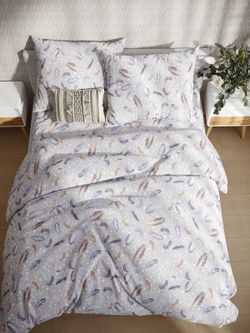 Простынь на резинке сатин Milky Garden "Перья" 160x200 см