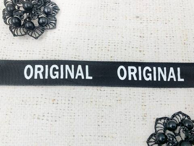 Лента репсовая принт, ш. 2 см, чёрный