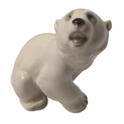 Фарфоровая статуэтка "Белый медведь" (ЛФЗ), 1970-1986 гг.