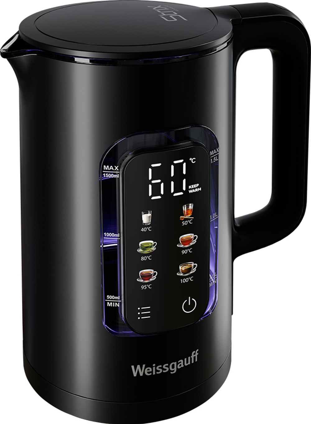 Электрочайник Weissgauff WK 1500 Db Touch BodyCool (q)