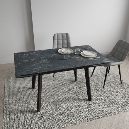 Стол стеклянный Лорд 1400х800х300 Мрамор серый