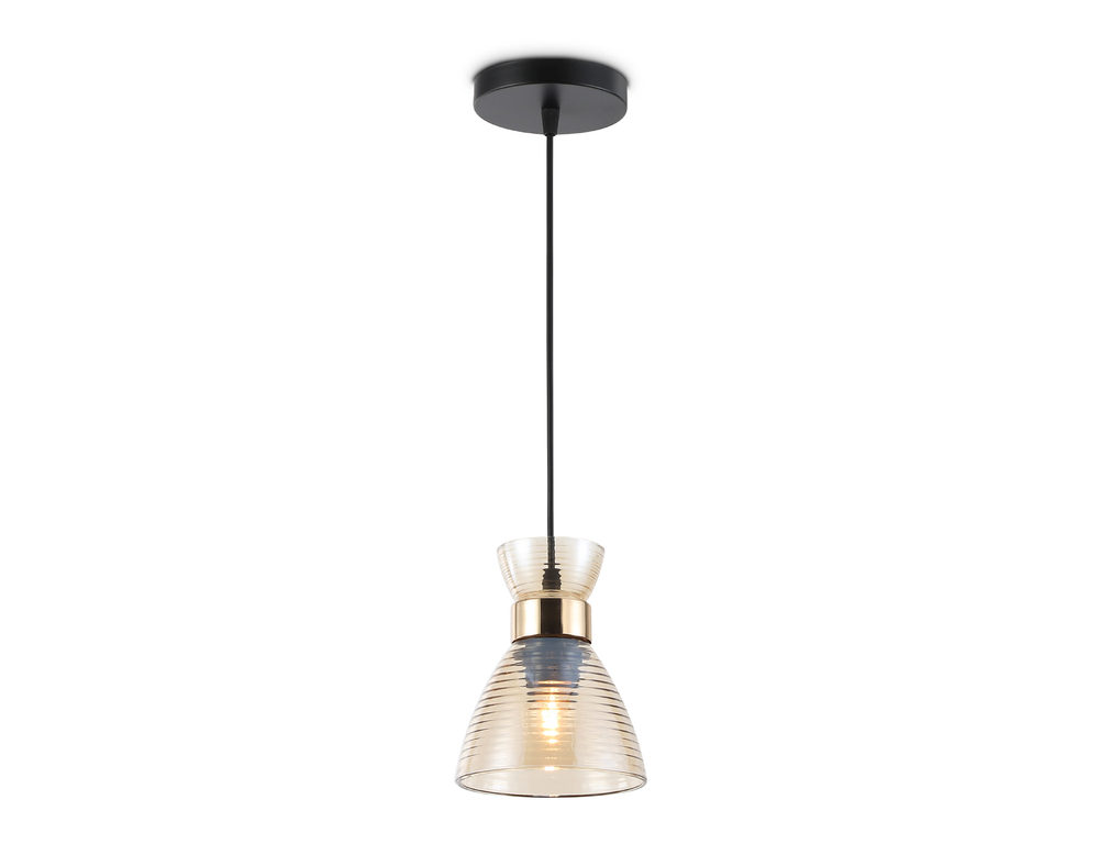 Светильник подвесной TR3403 BK/FGD/TI черный/золото/янтарь E27 max 60W D135*1000