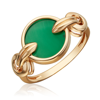 Кольцо из красного золота с агатом