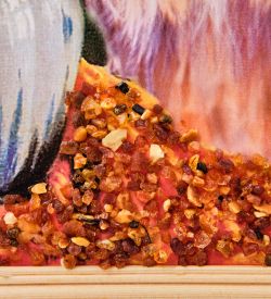 AMB-51/54 Картина «Йоркшир терьер» (с янтарной крошкой) дер.рамка 21х30