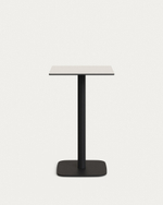 Высокий садовый столик Dina белый на черном металлическом основании 60 x 60 x 96 см