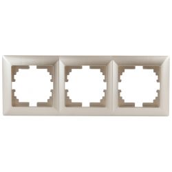 Рамка для розеток и выключателей Intro Solo 4-503-04 на 3 поста, СУ, шампань