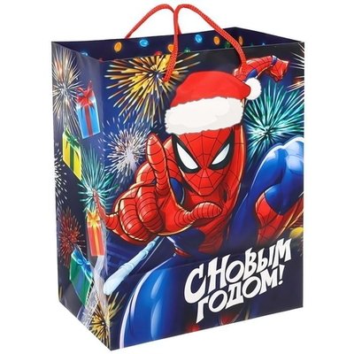 Пакет 31х40х11,5 см ламинат вертикальный, "С Новым годом!" (Disney)