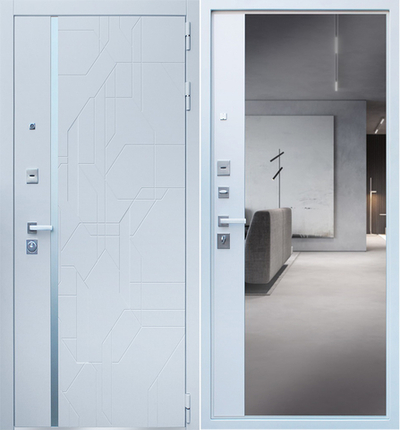 Стальная дверь «Эверест с зеркалом»