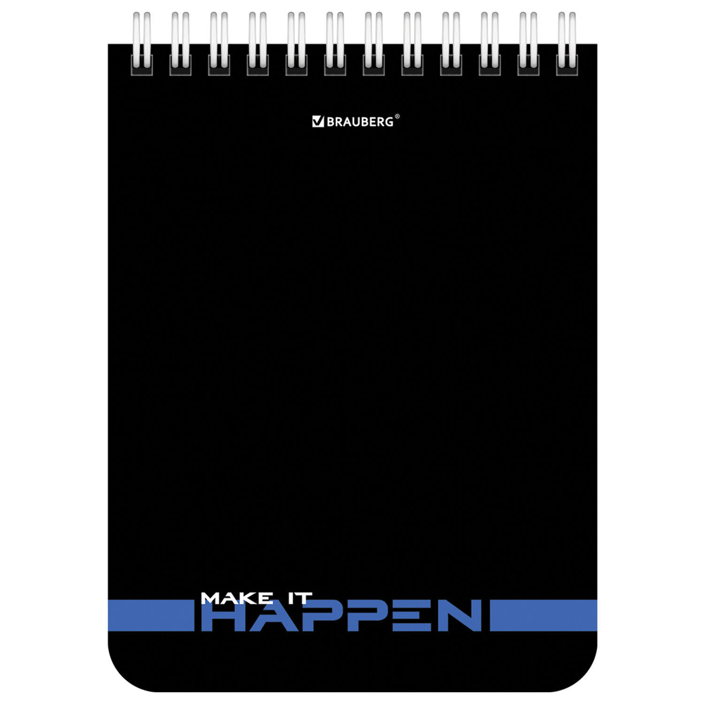 Блокнот малый ФОРМАТ А6 108х145 мм 40 л. гребень картон клетка BRAUBERG "Black & notes" (36 штук в упаковке)