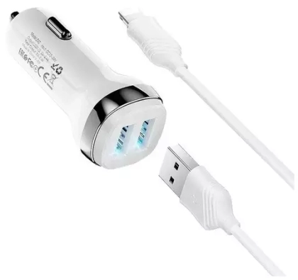 АЗУ с кабелем Type-C 2USB 2.4A Hoco Z40 white