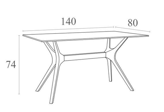 Стол Ibiza Table 140х80 см черный