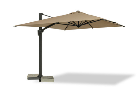 4SIS "Римини" зонт уличный 3х4м на боковой алюминиевой опоре, тент бежевый