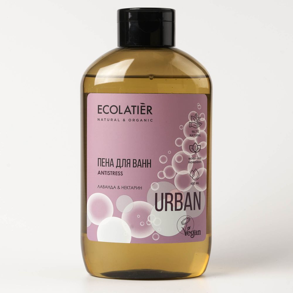 Ecolatier Urban пена для ванн с экстрактом лаванды и нектарина, 600 мл