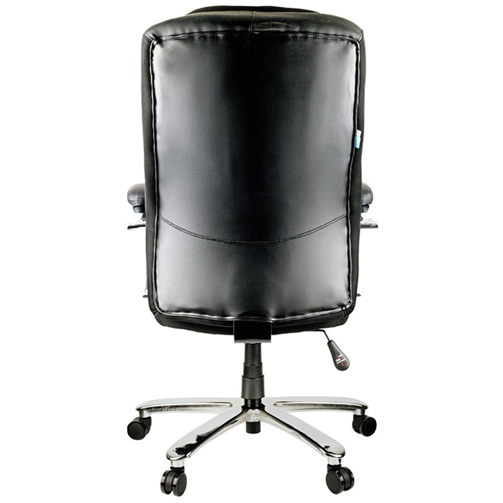 Кресло руководителя Helmi HL-ES05 "Springs" повыш. прочности, экокожа черная, хром, до 200кг