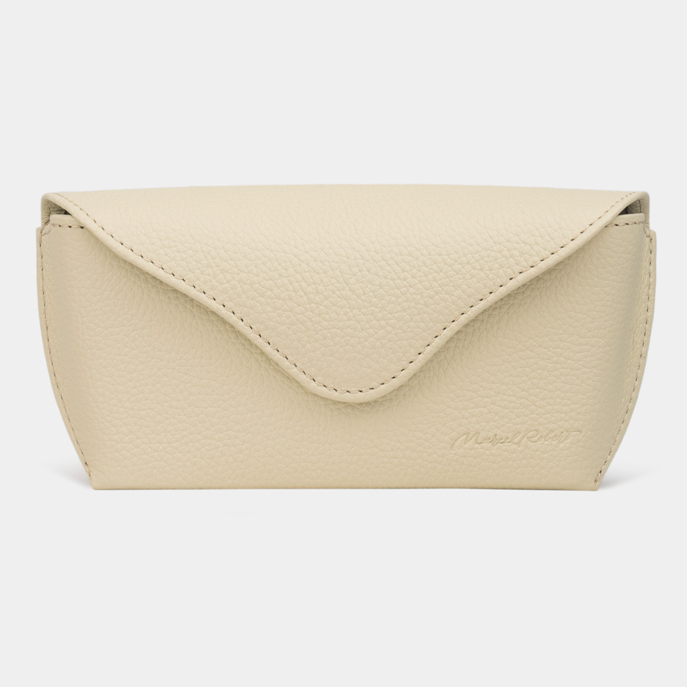 Футляр для очков Soleil Easy из натуральной кожи теленка, молочного цвета