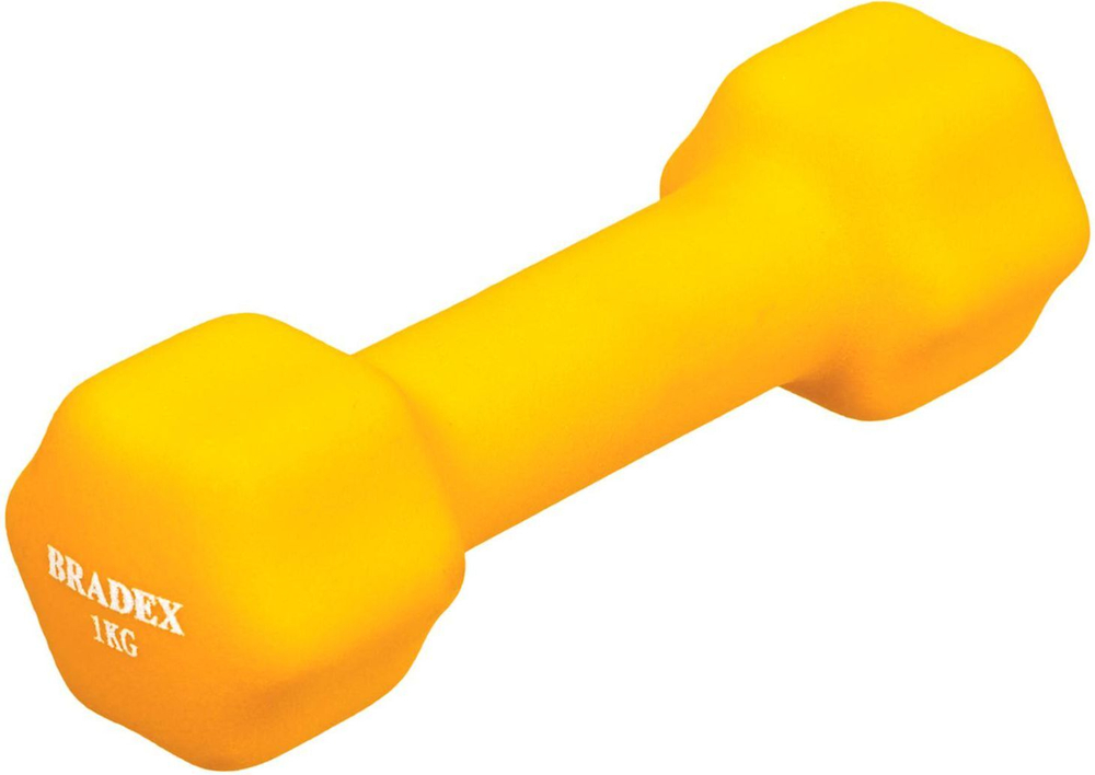 Набор гантелей неопреновых по 1 кг, желтые, 2 шт