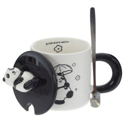 GAEM Кружка с крышкой и ложкой, 350 мл, L13 W9 H13 см